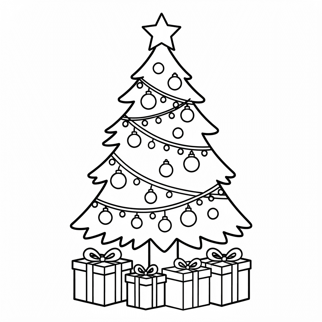 Free Printable Christmas Tree Coloring Page