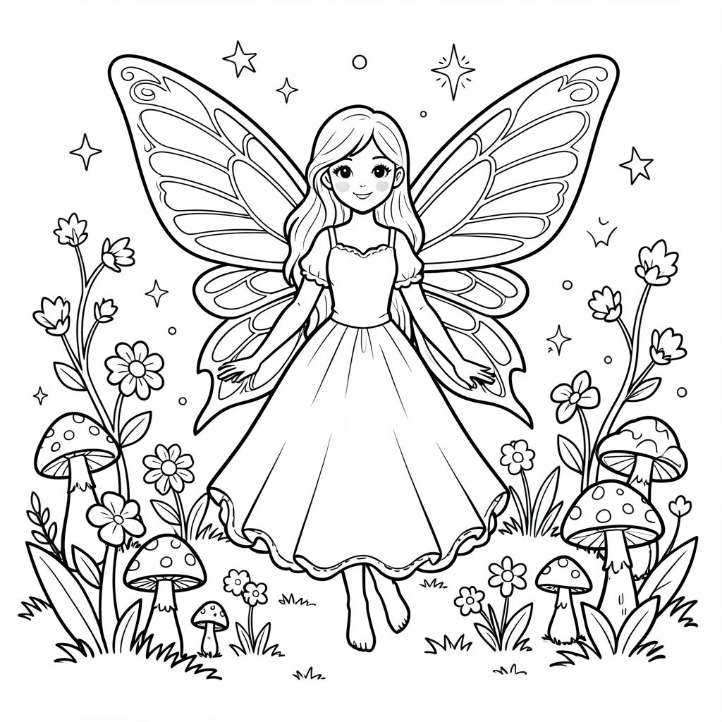 Free Printable Fairy Coloring Page