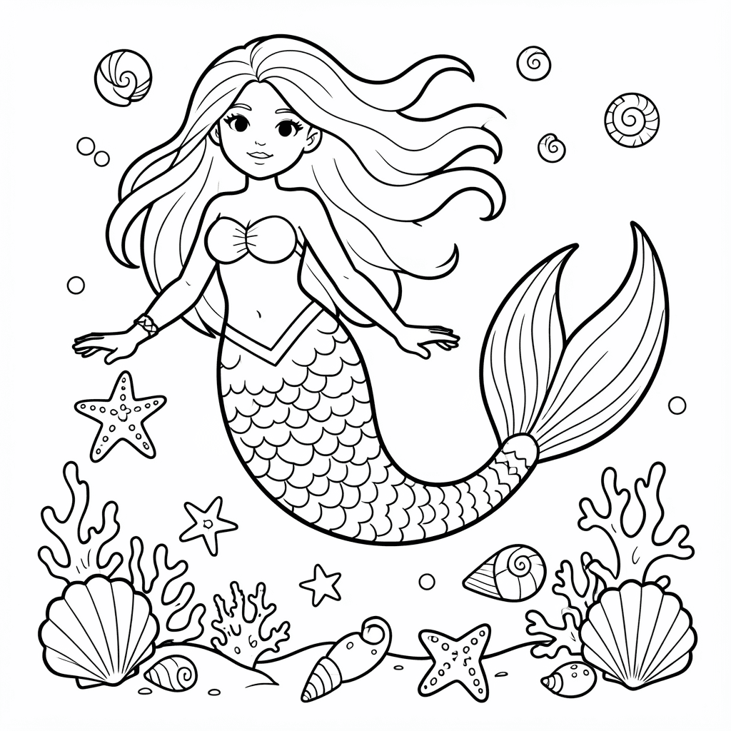 Free Printable Mermaid Coloring Page