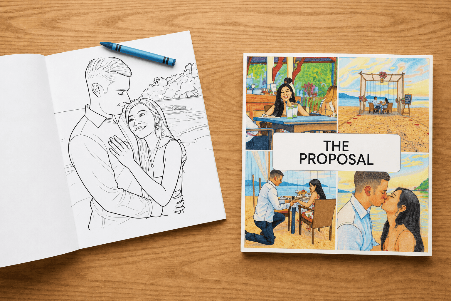 Example of EverFold's coloring books showing front of the book and an internal page